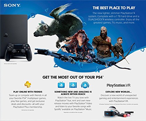 PlayStation VR Launch Bundle 2 Items: VR Launch Bundle, Sony PlayStation4 Slim 1TB Console- Jet Black [video game]