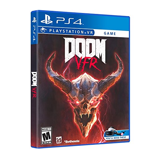 PS4 Shooter Bundle (5 Items): VR Headset CUH-ZRV1, Farpoint Aim Controller Bundle, PSVR Doom Game, Playstation Camera, and 2 Move Motion Controllers