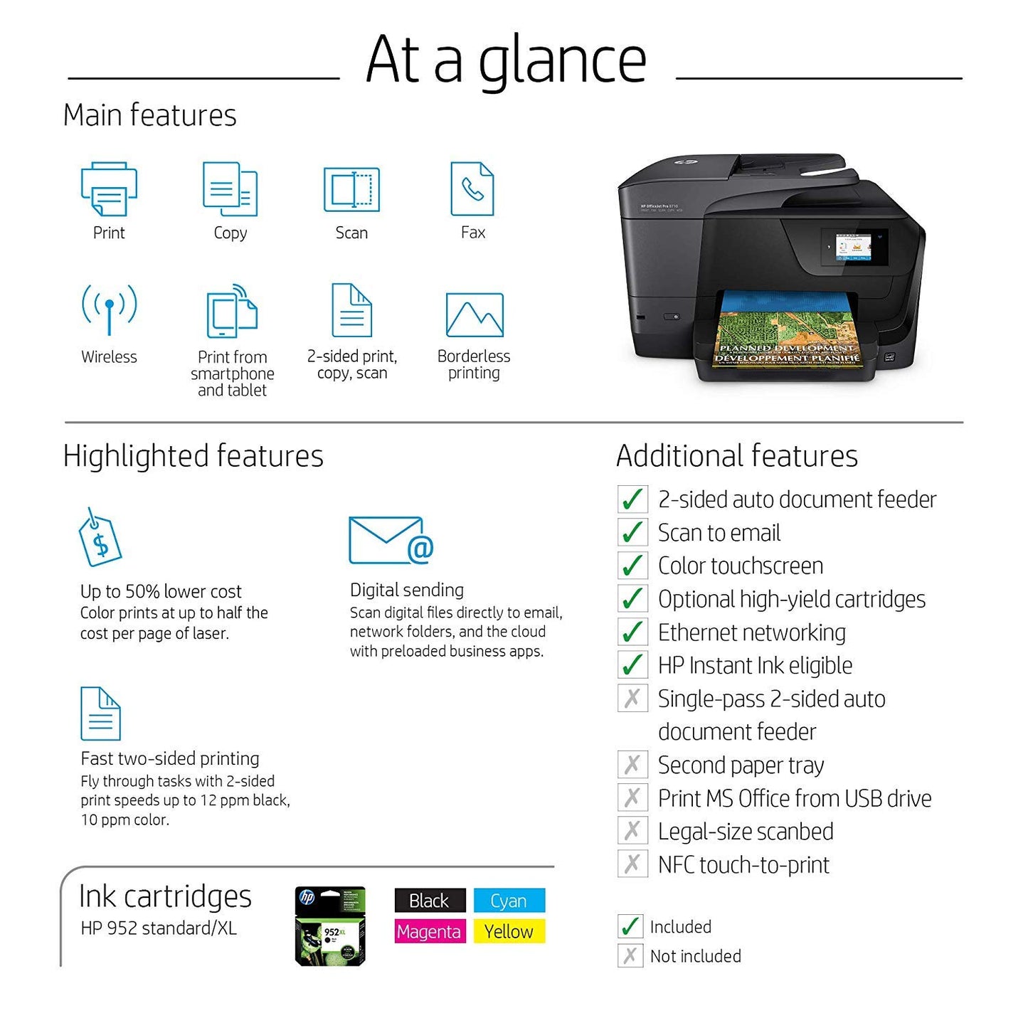 HP OfficeJet Pro 8710 All-in-One Wireless Printer with Mobile Printing
