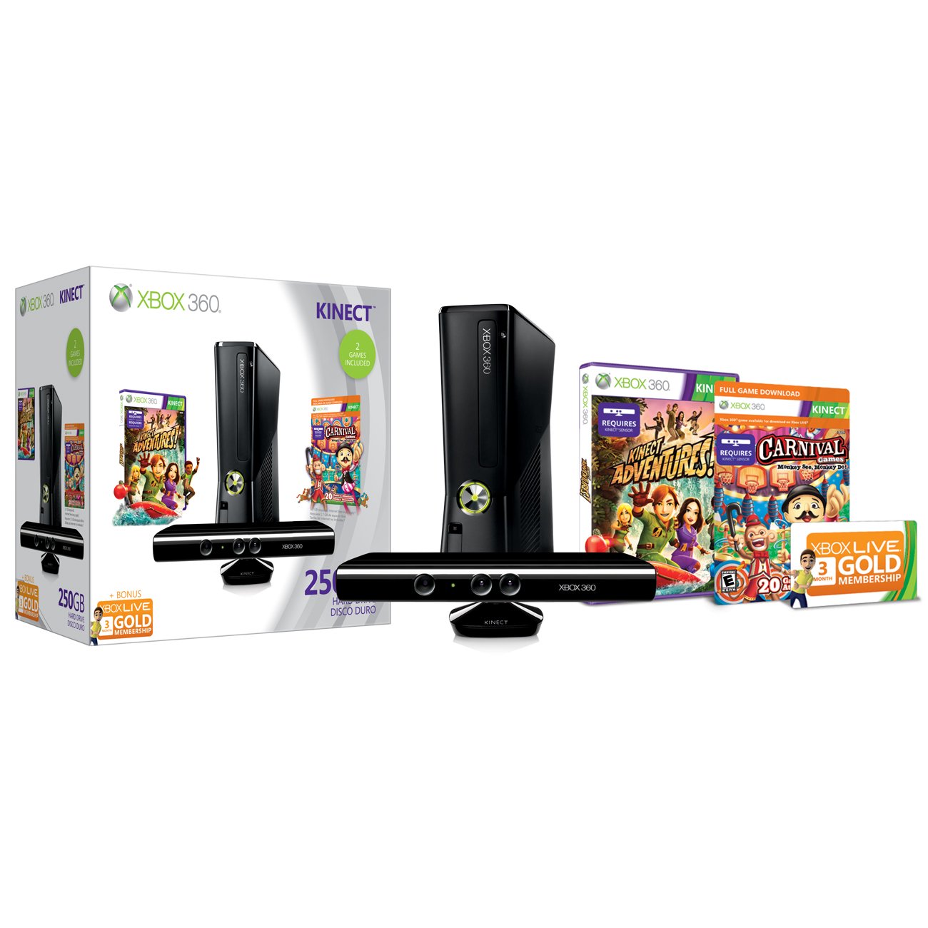 Xbox 360 250GB Holiday Value Bundle with Kinect