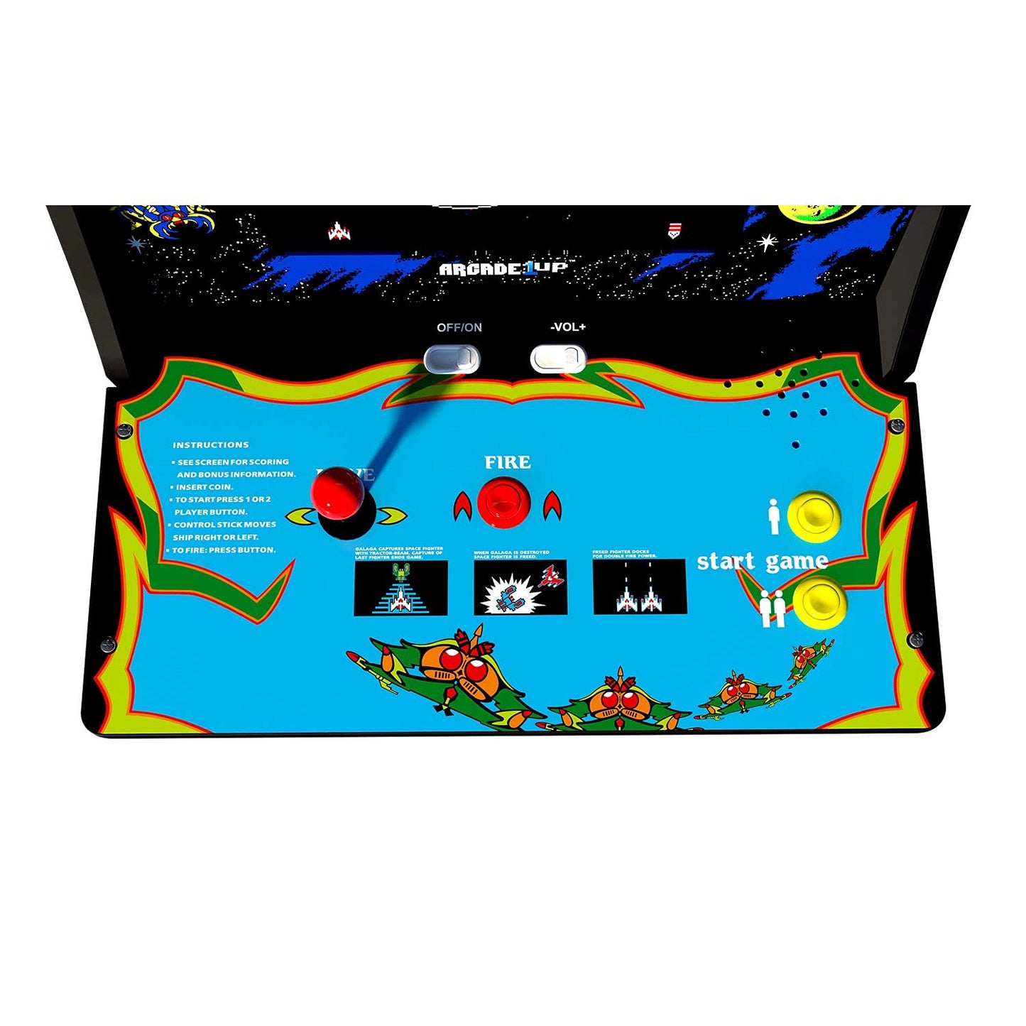 Arcade 1 Up Galaga at Home with Generic Riser - Includes Galaga and Galaxian