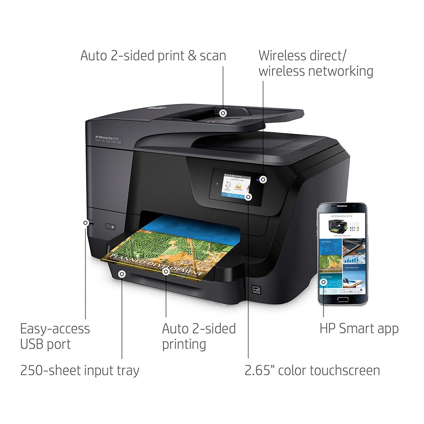 HP OfficeJet Pro 8710 All-in-One Wireless Printer with Mobile Printing