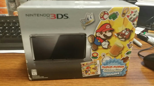 Nintendo 3DS COSMO BLACK With PAPER MARIO STICKERSTAR BUNDLE