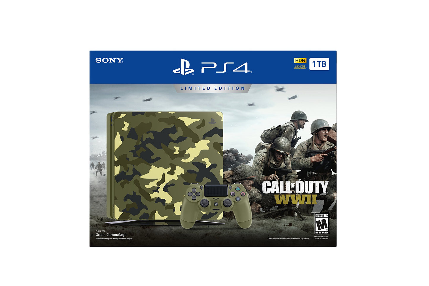 PlayStation 4 Slim 1TB Limited Edition Console - Call of Duty WWII Bundle [Discontinued]