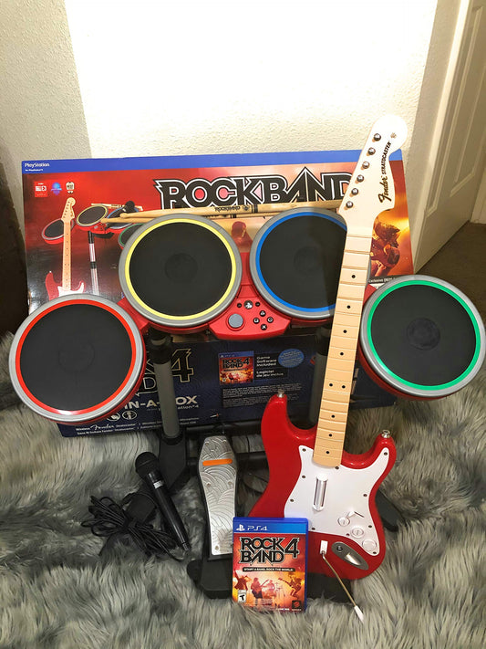 Playstation 4 Rock Band 4 Exclusive RED Band In-A-Box Bundle